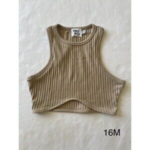 Princess Polly Nude Ribbed Sleeveless Crop Top‎ US 4